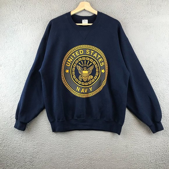 M.J soffe Sweaters Vintage Us Navy Sweater Mens L Blue Made In Usa